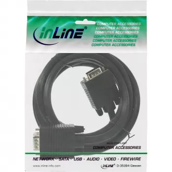 S-VGA-kabel 15HD stekker/stekker zwart 0,3m InLine 17803B