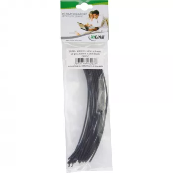 Krimpkous InLine 200 mm, krimpverhouding 2 mm → 1 mm, 20 stuks, zwart