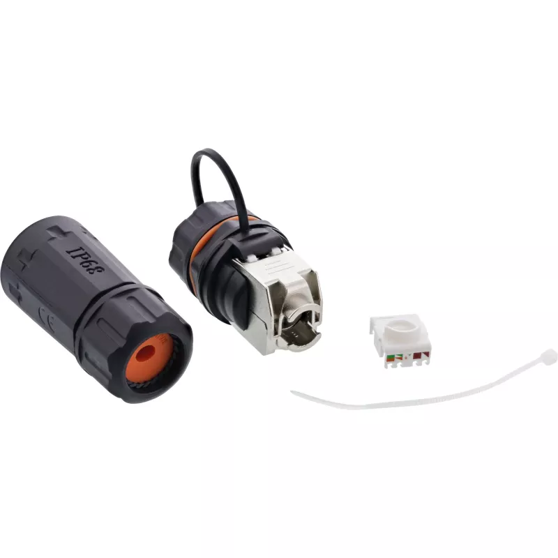 InLine Cat.6A koppelingsset, waterdicht IP68, 2x RJ45 F/F, 1:1