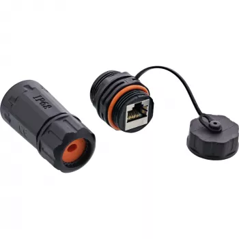 InLine Cat.6A koppeling, waterdicht IP68, 2x RJ45 F/F, 1:1