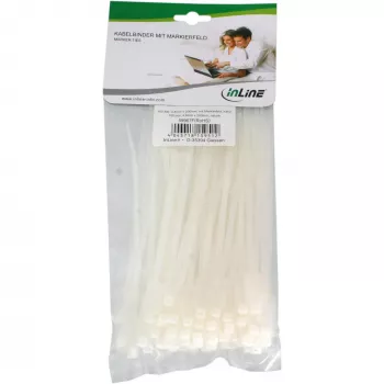 Kabelbinder InLine Marker Ties 200 mm x 4,8 mm, nylon, 100 stuks, naturel
