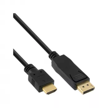 InLine 30 stuks bulk-pack DisplayPort naar HDMI converterkabel, zwart, 2 m