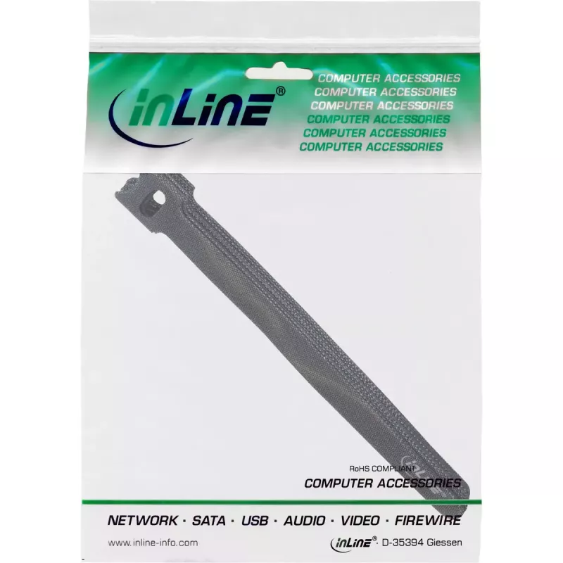 InLine kabelbinder klittenband 180x12mm 10 stuks zwart