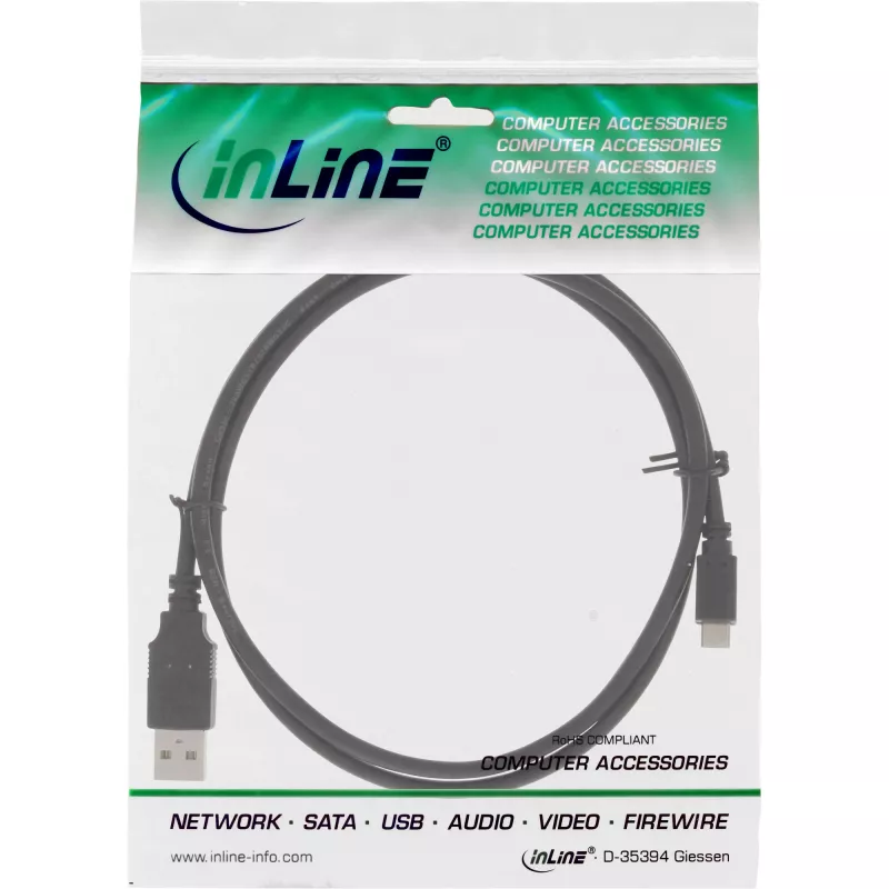 InLine Micro USB 2.0 snelkabel USB Type-A stekker / Micro-B stekker, 0,5 m