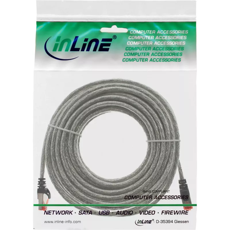 InLine patchkabel S/FTP PiMF Cat.6 250MHz PVC koper transparant 10m