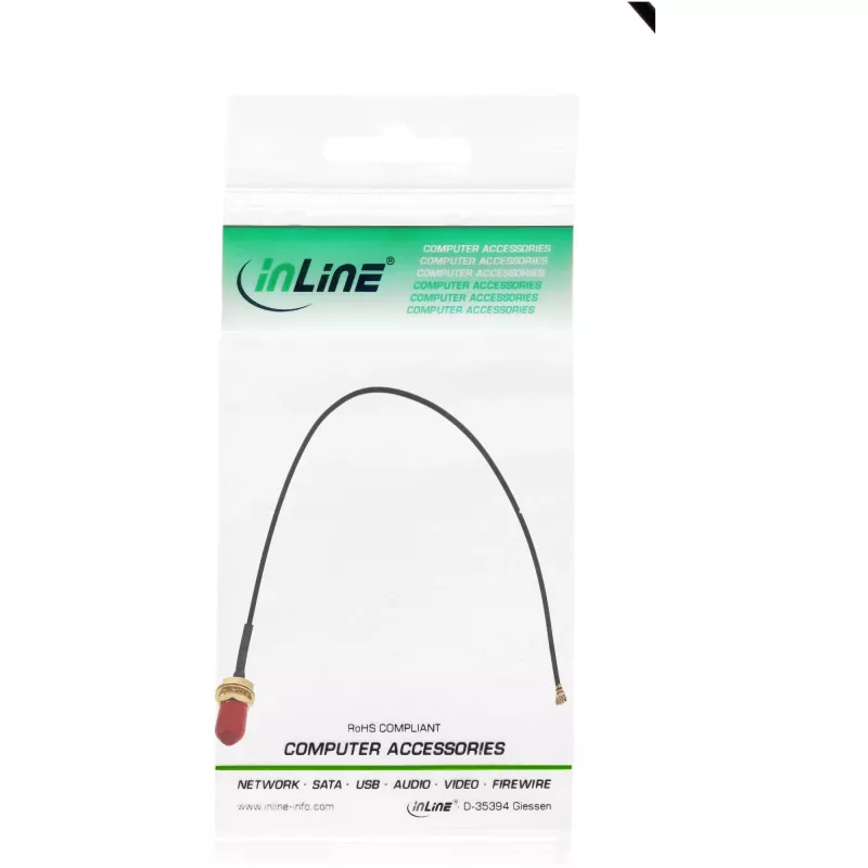 InLine WIFI-adapterkabel RP-SMA-bus naar U.FL-stekker 20 cm