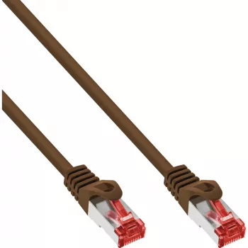 InLine patchkabel S/FTP PiMF Cat.6 250MHz PVC koper bruin 0,3m