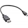 InLine USB 2.0-kabel, bus A / Mini-5-pin-stekker, 0,2 m, 0,2 m, Mini-USB B, USB A, USB 2.0, stekker/bus, zwart