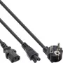 InLine Y-stroomkabel CEE 7/7 stekker haaks / 3-polig IEC C13 en C5 stekker, 2 m
