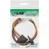 InLine interne stroomkabel 1x 4pol Molex / 2x SATA stroom 0,30 m