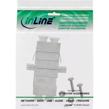 InLine glasvezel-adapter metaal duplex LC/LC SM keramische huls met flens