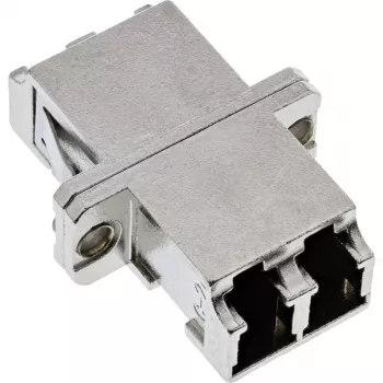 InLine glasvezel-adapter metaal duplex LC/LC SM keramische huls met flens