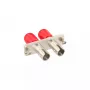 InLine glasvezeladapter metaal duplex ST/ST MM keramische huls met flens