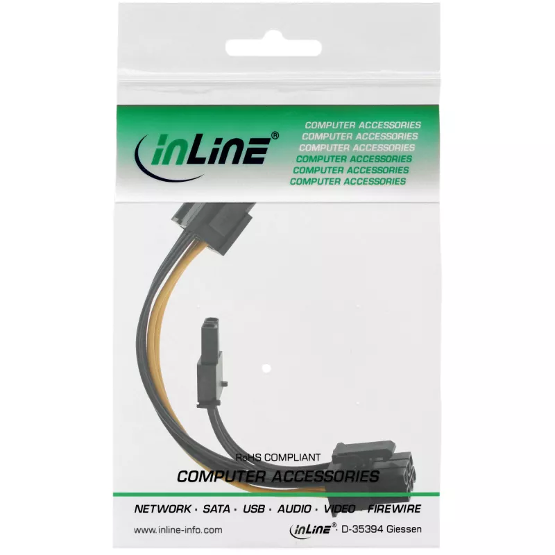 InLine interne stroomadapter 6 pin / 8 pin voor PCIe PCI-Express grafische kaarten