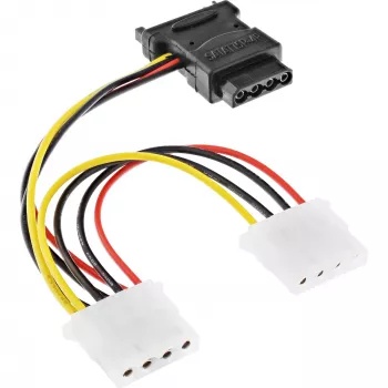 SATA-stroomkabel SATA-bus / 3x 4-pin-Molex-stekker 0,15 m InLine 29679
