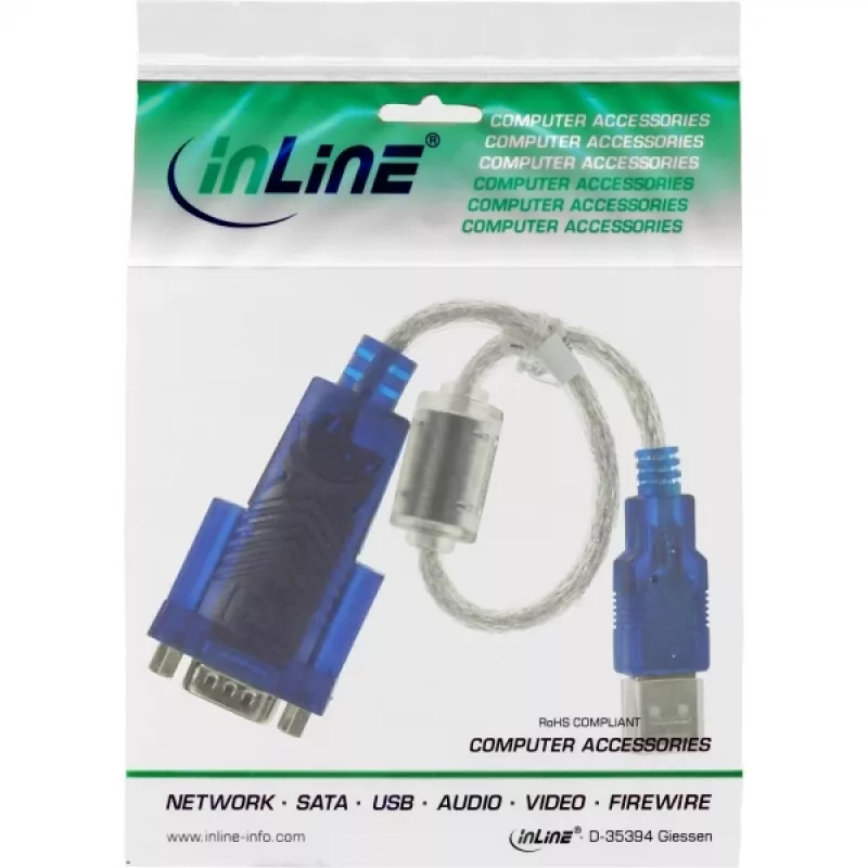 USB naar Sub-D 9-polig seriële adapterkabel Premium InLine 33304D