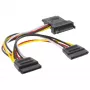 InLine interne SATA-stroomkabel SATA-stekker/bus naar 2x SATA-stekker 0,15 m