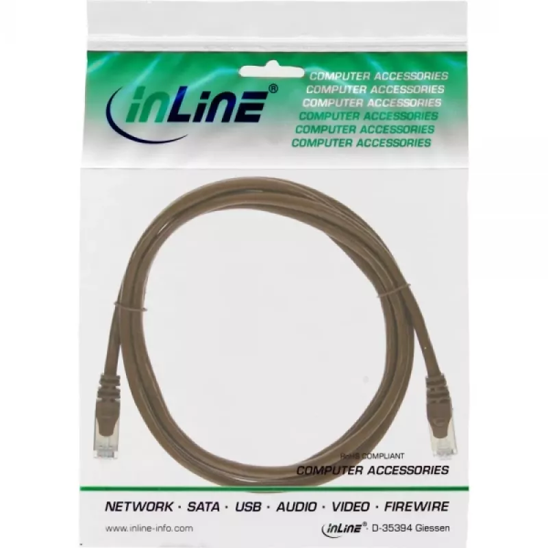 InLine patchkabel SF/UTP Cat.5e bruin 1,5m