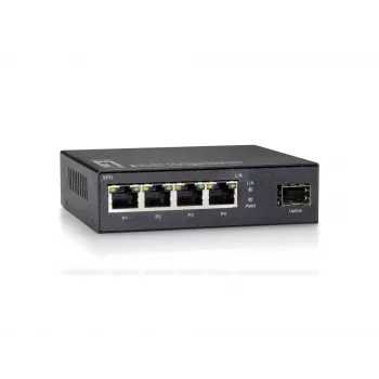 LevelOne 5-poorts Gigabit-switch, 1 x SFP, unmanaged, Gigabit Ethernet (10/100/1000), fullduplex, wandmontage mogelijk