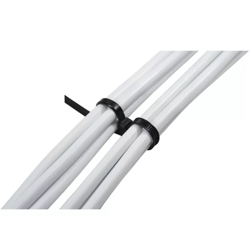InLine monteerbare dubbelkop-kabelbinder 300 mm x 4,8 mm, nylon, zwart, 100 stuks