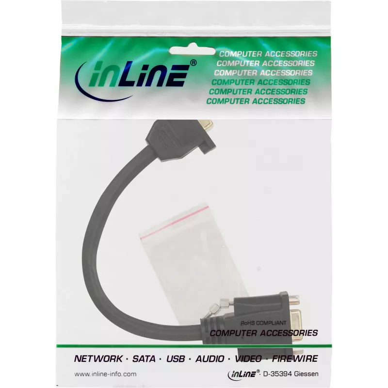 InLine VGA-adapterkabel 15-pins VGA bus/bus 0,2m