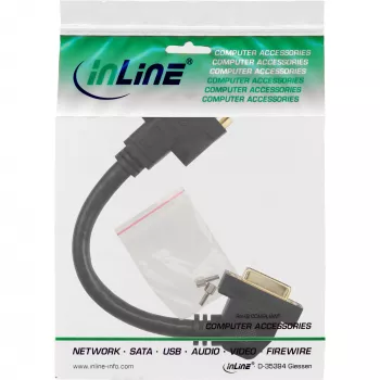 InLine DVI-I adapterkabel 24+5 DVI-bus / bus met flens 0,2 m