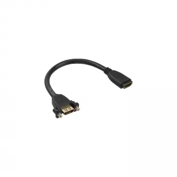 InLine HDMI-adapterkabel TypeA bus/bus met flens verguld 4K2K, 0,2 m