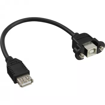 USB 2.0-adapterkabel Type-A bus / chassis-aansluiting Type-B InLine 33441F 0,2 m