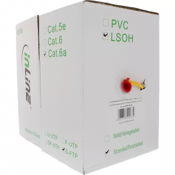 InLine patchkabel S/FTP PiMF Cat.6A halogeenvrij 500MHz geel 100m