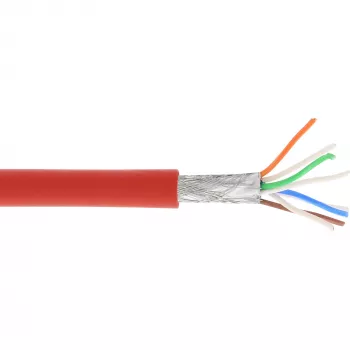 InLine patchkabel S/FTP PiMF Cat.6A halogeenvrij 500MHz rood 100m