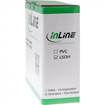 InLine patchkabel S/FTP PiMF Cat.6A halogeenvrij 500MHz grijs 100m