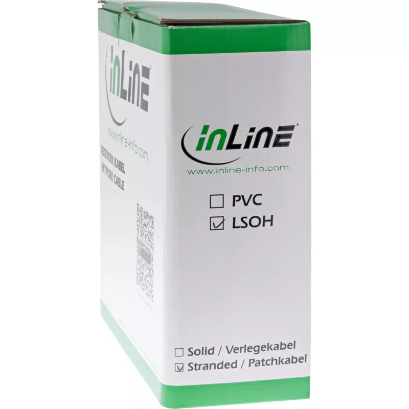 InLine patchkabel S/FTP PiMF Cat.6A halogeenvrij 500MHz grijs 100m