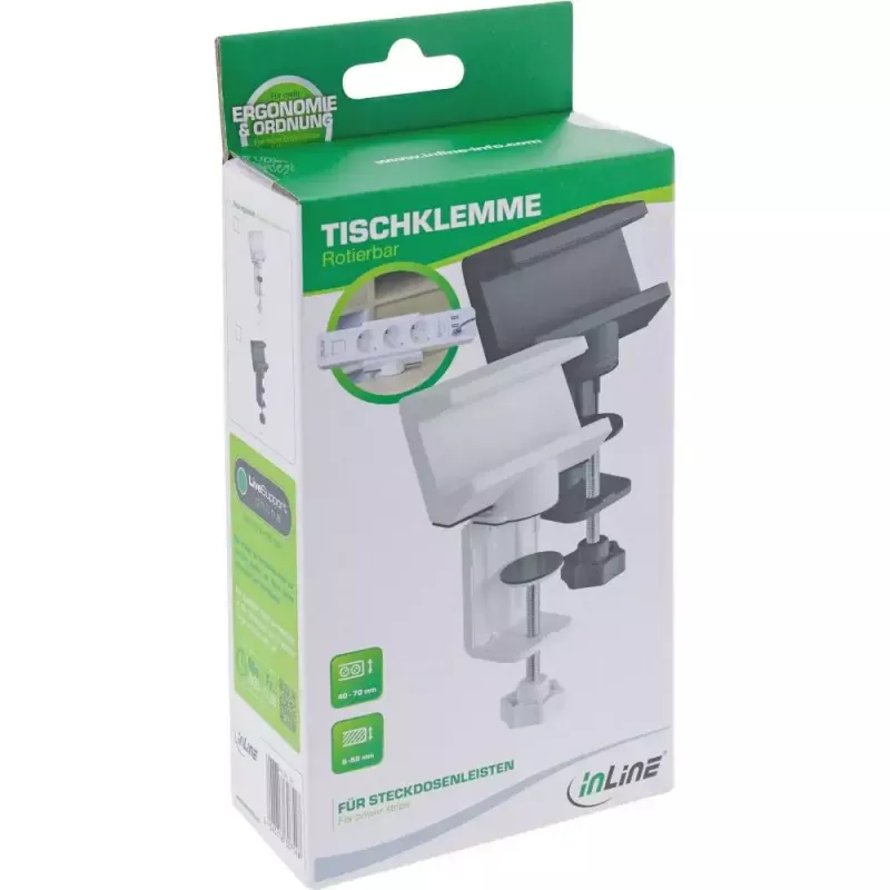 Stekkerdooshouder InLine 23193B draaibare schroefklemhouder zwart