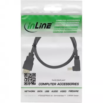 InLine High Speed HDMI-kabel met Ethernet, haaks, 5m