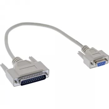 InLine seriële kabel, DB9F naar DB25M, dichtgegoten stekkers, beige, 0,33 m