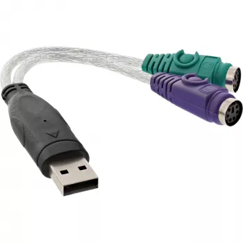 InLine USB-naar-PS/2-converter USB Type-A stekker / 2x PS/2 bus