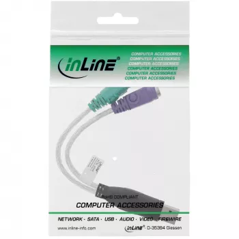 InLine USB-naar-PS/2-converter USB Type-A stekker / 2x PS/2 bus