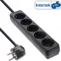 InLine stekkerdoos, 5-voudig randaarde CEE 7/3, zwart, 1,5m