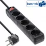 InLine stekkerdoos, 5-voudig randaarde CEE 7/3, zwart, 1,5 m