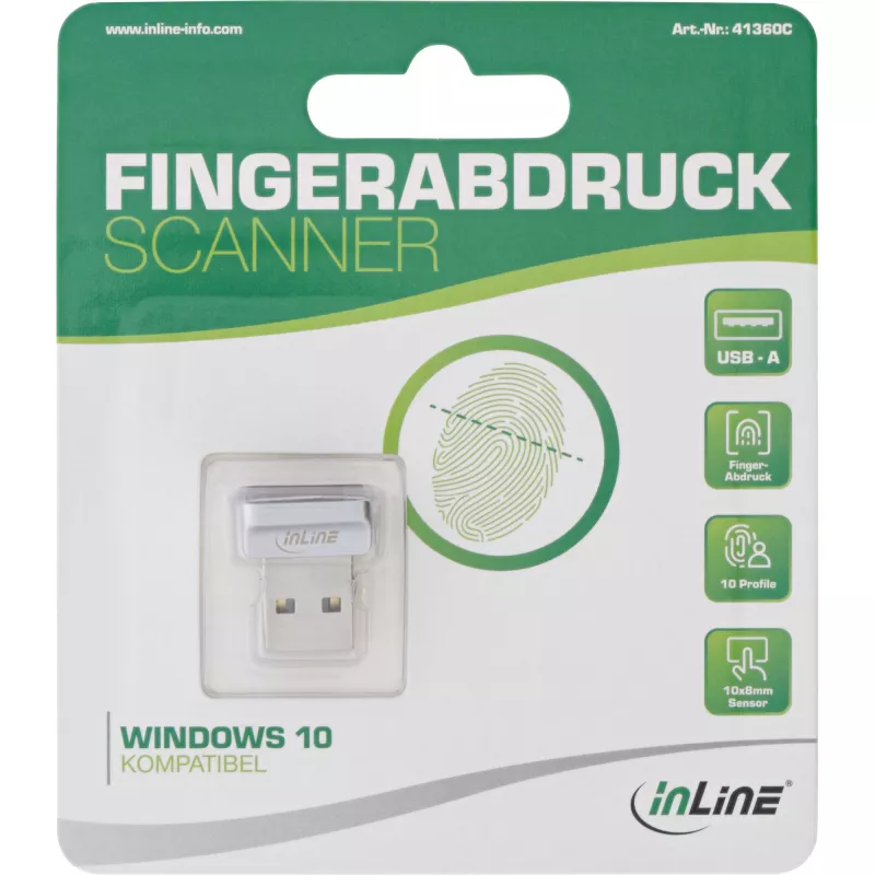 InLine USB-vingerafdrukscanner, Windows Hello compatibel