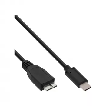 InLine USB 3.2 Gen.1x2-kabel, USB-C stekker / Micro-B stekker, zwart, 1,5m