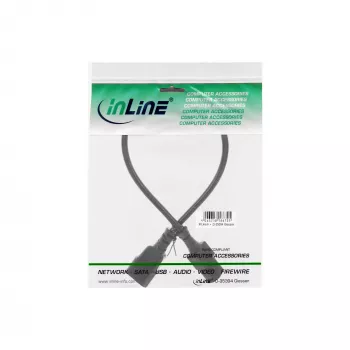 Koude-apparatuur verlenging C13 C14 InLine 16605 zwart 0,5m
