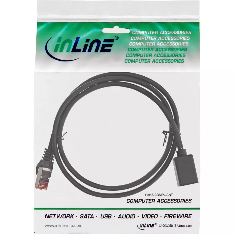 InLine patchkabel-verlenging, S/FTP (PiMf), Cat.6, halogeenvrij, 0,5 m