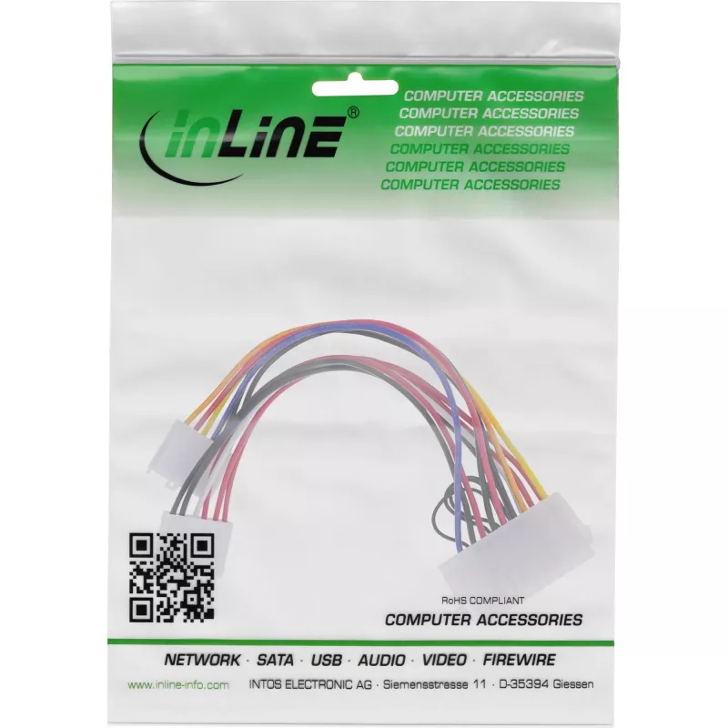 InLine ATX-stroomadapterkabel / klassieke P8/P9-AT-moederbordaansluiting 0,20 m