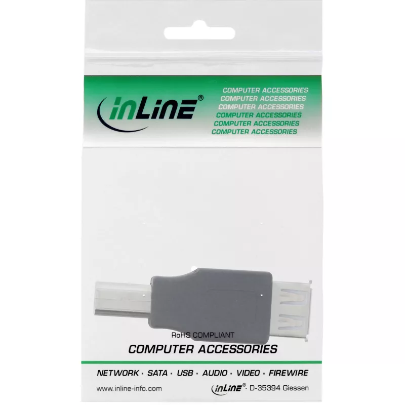 USB 2.0-adapter Type-A bus / Type-B stekker InLine 33442