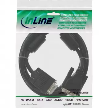InLine DVI-A-kabel 12+5 stekker / 15-pins HD VGA stekker 3 m