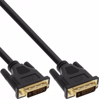 InLine DVI-D-kabel Premium 24+1 stekker/stekker Dual Link verguld 15 m
