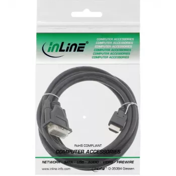InLine HDMI-DVI-kabel HDMI stekker / DVI stekker 18+1 zwart 3 m