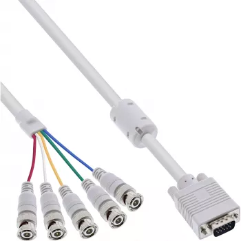 InLine VGA BNC-kabel 5x BNC / HD 15 stekker 5 m