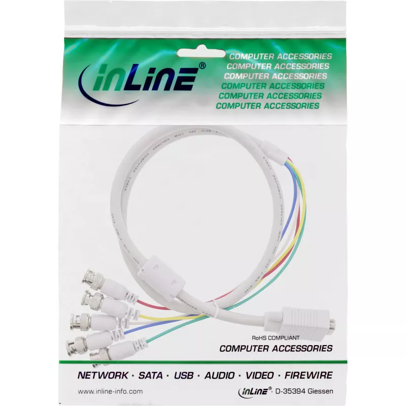 InLine VGA BNC-kabel 5x BNC / HD 15 stekker 5 m